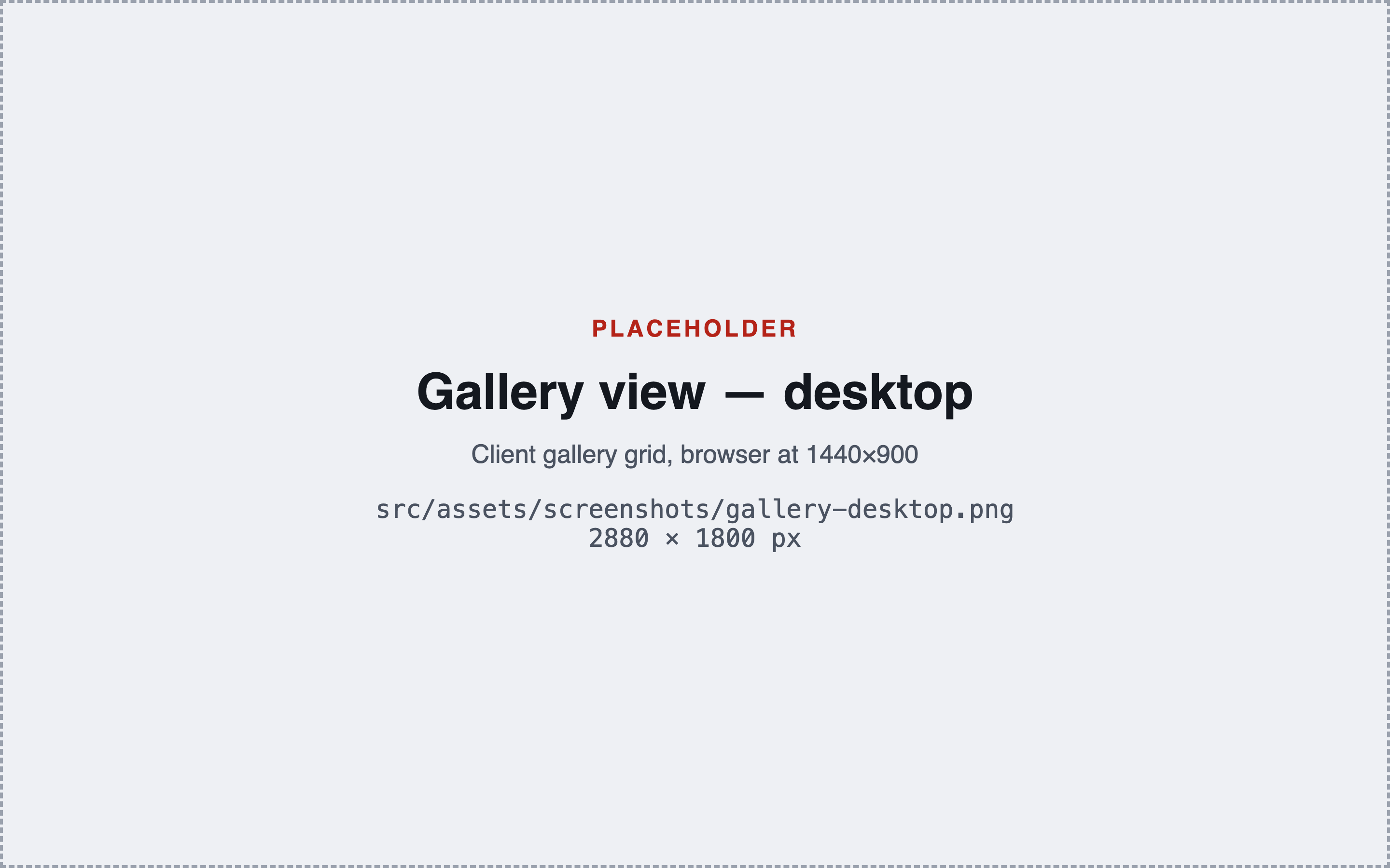 Gallkit client gallery on desktop, showing a grid of delivered images